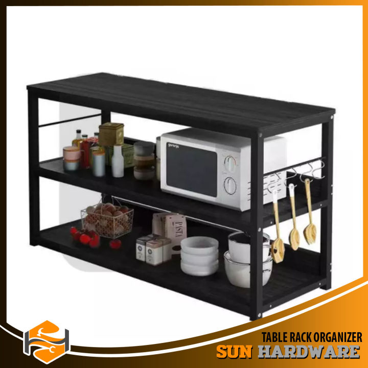 SUN HARDWARE BLACK Kitchen racks simple and modern household 80x30x79CM