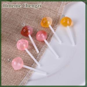 Hmeme 10Pcs Set Resin Transparent Lollipop Charms Pendant Jewelry DIY Making Craft