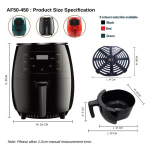🔥SG Store🔥German Transparent air fryer 17L Home Genuine New Glass Bile Multi-function Can See Through
