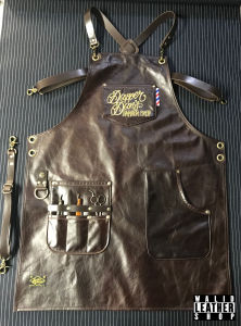 CELEMEK KULIT BARBERSHOP / BARBER LEATHER APRON / GREAT QUALITY COW HIDE