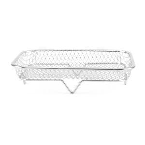 REFENT Non-Stick Air Fryer Rack Stainless Steel Multi-functional Grilling Rack Portable Rust Prevention Grill Basket Oven Safe