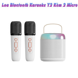 Loa bluetooth mini karaoke kèm mic Y2 không dây kèm 02 mic hát công suất 5W nhỏ gọn âm thanh chất lượng