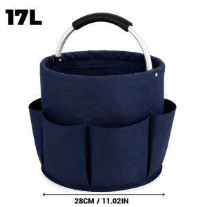 17L Portable Foldable Cleaning Caddy / Large Capacity Car Washing Bucket with Handle / Waterproof Picnic Tool Storage Bag / for Bathroom Kitchen Home