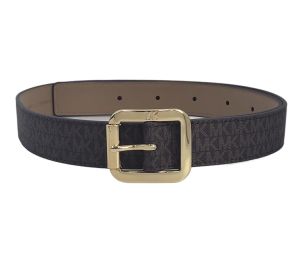 Dây nịt thắt lưng da nữ MICHAEL KORS 556267C màu nâu có logo trên khóa màu vàng size S của Mỹ