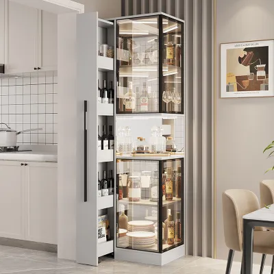 Display Cabinet Glass Corner Display Home Living Room Against The Wall Modern And Simple TV Cabinet Side Wine Cabinet Storage Rack