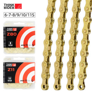 ThinkRider Bike Chain 6 7 8 9 10 11 12 Speed Velocidade Electroplated Silver Bicycle Chain Mountain Road Bike MTB Chains Part 116 Links