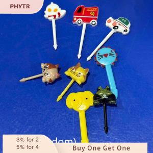 PHYTR HOT Animal Fruit Fork Food Grade Plastic Mini Cartoon Kids Cake Fruit Toothpick Bento Lunch Bento Accessories Party Decoration Gift