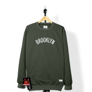 Hedent inv. Basic Sweater Crewneck Hitam Tebal Pria Distro Sablon Brooklyn Estetic Lengan Panjang Bahan Lembut Nyaman Fleece Cotton Soft Premium