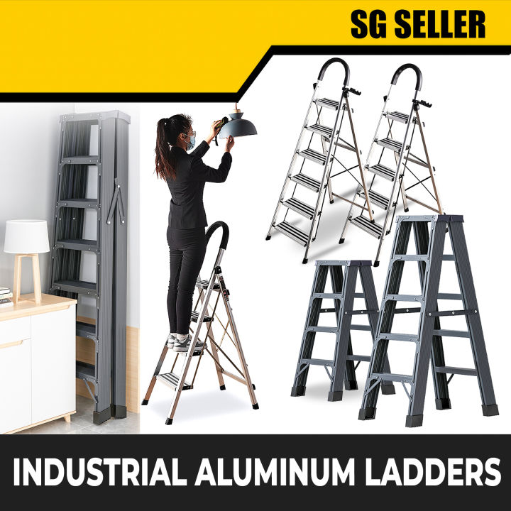 [SG SELLER] Ladder Foldable Aluminium Platform Step Stool Ladder