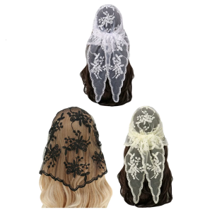 Women Lace Triangle Scarf Elegant Triangle Shawl Fashion Scarf Shawl Flower Headband for Party