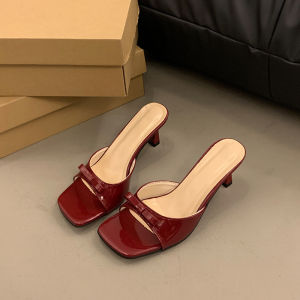 2 inches High Heels Sandals Bow Decoration Open Toe Leather Office Low Heel Retro#WT315
