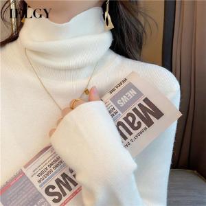 IELGY Áo Len Cổ Lọ Áo Len Nữ Dệt Kim Áo MặC Ngoài Mỏng
