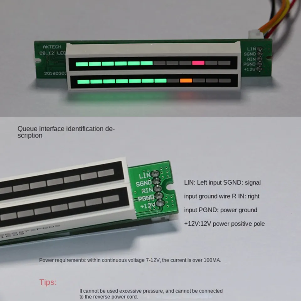 NEW Stereo Music Spectrum LED light Audio Level Indicator Amplifier VU Meter