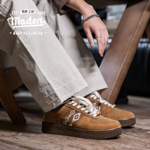 MADEN brand workwear style mens youth Navajo themed board shoes mens shoes 2025 spring new item niche design Maillard retro casual trendy shoes