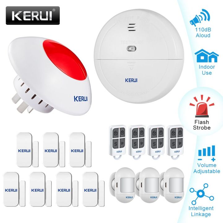 KERUI Standalone Home Office & Shop Security Alarm System Kit,Wireless Indoor Strobe Flashing