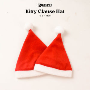 Topi Hewan Peliharaan Telinga untuk Kucing Anjing Kelinci - Bukipet Kitty Clause Hat