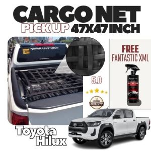 Heavy Duty Cargo Net Pickup For Toyota Hilux 47x47 Durable Easy to use To W/ Car Wax Spray