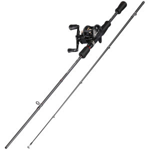 Joran dan Reel 1.8M 2.1M Meter 2 Bagian Casting Fishing Rod dan 18 + 1 BB 7.2:1 Rasio Gear Rem Magnetik Baitcasting Reel Memancing Baris Lure Combo Set