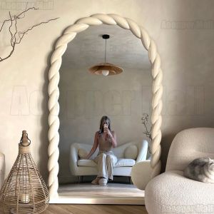 French Cream Style Dressing Mirror Homestay Full-length Mirror American Living Room Floor Mirror High-end Clothing Store Mirror