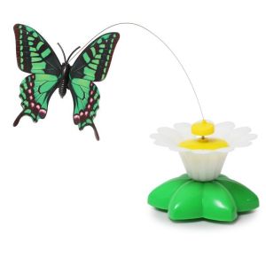 Mainan Kucing Kupu-Kupu Elektrik Berputar 360° Mainan Interaktif Cat Toy Electric Butterfly Teaser Mainan Edukasi Kucing Automatic Electric Rotating PST