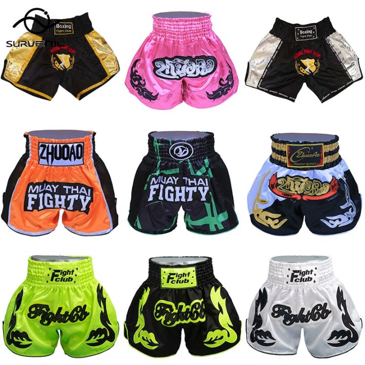 Pink Teal Plaid Tartan Muay Thai Boxing Shorts