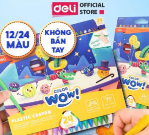 Sáp Màu Deli C229-12/24 – Bộ 12/24 Màu Cho Bé Học Tô & Sáng Tạo