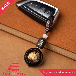 [COD] New Buddhism Lotus Flower Keychain Accessories Wooden Buddha Lucky Beads Keyring Pendant Car Bag Key Chain  Gift