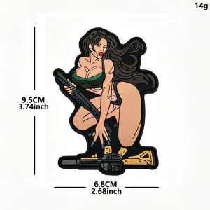 [Free Shipping] Cute Girl-Style Military-Themed PVC Soft Rubber Velcro Patches For Decorating Backpacks Hats And Clothing