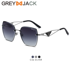 Grey Jack Kacamata Hitam Sunglasses Anti UV400 Bahan Metal Model Kotak Gaya Modis Wanita UV 31972