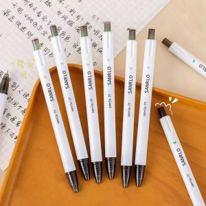 1/5pcs 0.5MM Gel Pen Blakc Ink White Tea gel Pen ST Head Quick Dry Smooth Student Press Neutral Pen