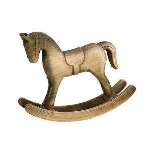 WARM STOP Nordic Retro Wooden Rocking Horse Hand Carved Wooden Craft Balance Art Ornament Creative Design Wooden Horse Animal Figurines Living Room