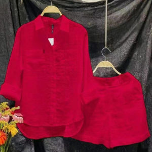 Womens Multicolor Cardigan Casual Set Pure Color Shorts Two Piece Set