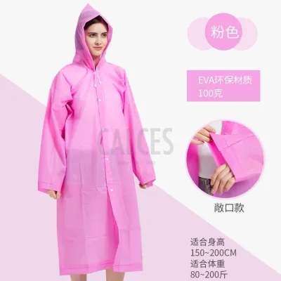 [CALCES] Jas Hujan EVA Dewasa Premium Mantel Ujan Jumbo Kancing Ponco Plastik Ringan Transparan Lightweight Raincoat