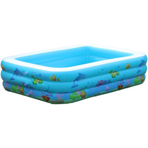 Kolam Renang Tiup Bentuk Petak Kanak-Kanak 110cm-260cm kolam mandi kanak kanak paling murah Rectangular Inflatable Swimming Pool Paddling Pool Bathing Tub Outdoor