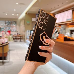 FLOVEME Bracket Phone Case for Samsung Galaxy S23 Ultra/S23+/S23 Samsung S22 Ultra/s22+ S21 Plating Shockproof Luxury Hand Stander Cover