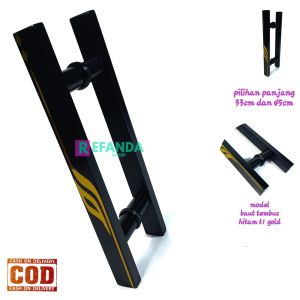 tarikan gagang pegangan handle pintu rumah minimalis panjang 33cm dan 45cm bahan stainless steel model baut tembus untuk daun pintu kaca dan kayu untuk rumah lebih astetik