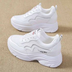 Korean rubber shoes for women white sneakers thick bottom