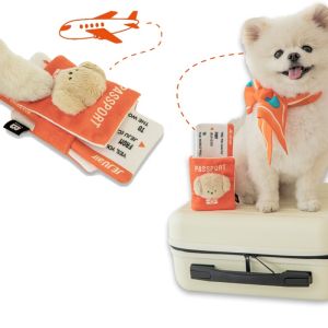 BITEME KOREA ของเล่นสุนัข รูปพาสพอร์ต นำเข้าจากเกาหลี บีบแล้วมีเสียง ของเล่นหมา โน้สเวิร์ค ซ่อนขนม
