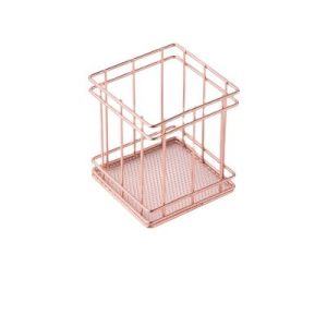 Merkon Organizer 1pc Nordic Rose Gold Makeup Storage Basket Cosmetic Brush Holder Metal Wire Jewelry Tray #1016 Series