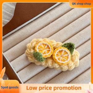 ✨QK shop✨ Handmade Wool Crocheted Sweet And Cute Hairpin Cartoon Fruit Autumn And Winter BB Clip Bangs Clip Hairpin Hair Accessories
