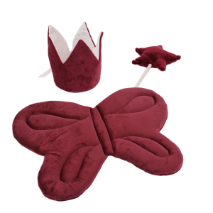 Lovely Kids Costume Birthday Party Outfit Set Crown and Wing with Magical Wand for Role Playing and Stage Appearances