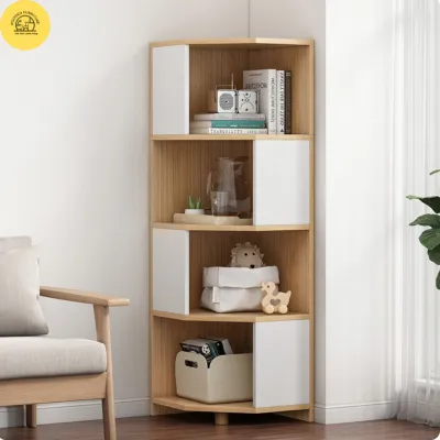 Tủ Sách Đa Năng CONVEN Phong Cách NORDIC GP107 và Kệ Gỗ Góc Ngủ Giác 4 Tầng 2 Màu. LKP