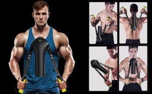 Power Twister Arm ExerciserHome Chest Expander Adjustable Hydraulic Power Twister 22-440LbsArm Enhanced Abdominal Exercise Strengthener Grip Bar for Arm Biceps Abdomen Shoulder and Chest Muscle Strength Training Arm Muscle Training Machine