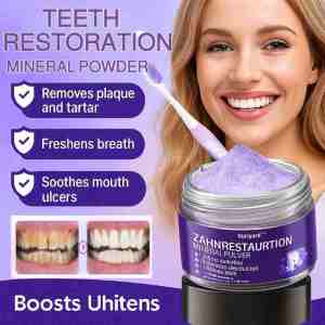 【Restores Gum Health】Purple Mineral Tooth Repair Powder For Teeth Whitening/Gum Care/Tartar Removal/Enamel Protection 牙齿修复紫色矿物牙粉