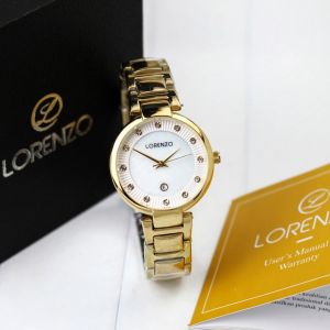 Jam Tangan Wanita Lorenzo 1073 Original Rantai Stainless