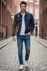 COMBO Áo Khoác Jeans + Quần Jeans Nam Nhiều Màu Basic Form Trơn Thể Thao