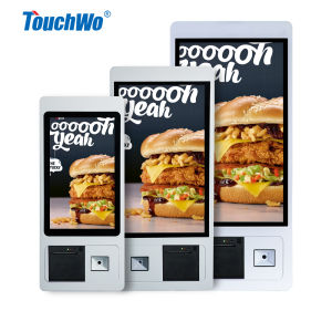 【Free Shipping】TouchWo 15.6/21.5 inch Cashless Payment Terminal Kiosk Machine Touchscreen Monitor Self Service Ticket/Payment/Ordering Kiosk With Thermal Printer For Supermarket And Restaurant