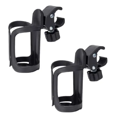 Bike Water Bottle Holder No Screws Mount Adjustable Bicycle Water Bottle Rack Cage Holder for MTB Stroller Pram Motorcycle Travel Accessories Black 1 or 2 PCs Set *SG Seller*