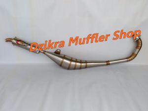 Knalpot racing Creampie samping stainless steel for motor Suzuki Satria 2 tak 120 S / RU 120 R lumba / RU 120 LSCM hiu