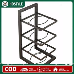 ชั้นวางของหนาแน่น 4 ชั้น สำหรับเก็บหม้อเหล็กและดัตช์ออเวนในครัวอย่างปลอดภัยและสะดวก